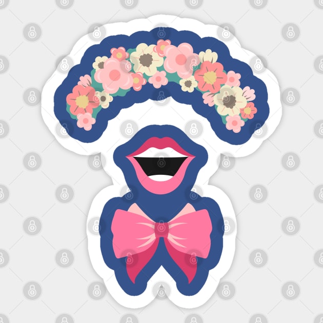 Pink Lady Floral Sticker by Mako Design 